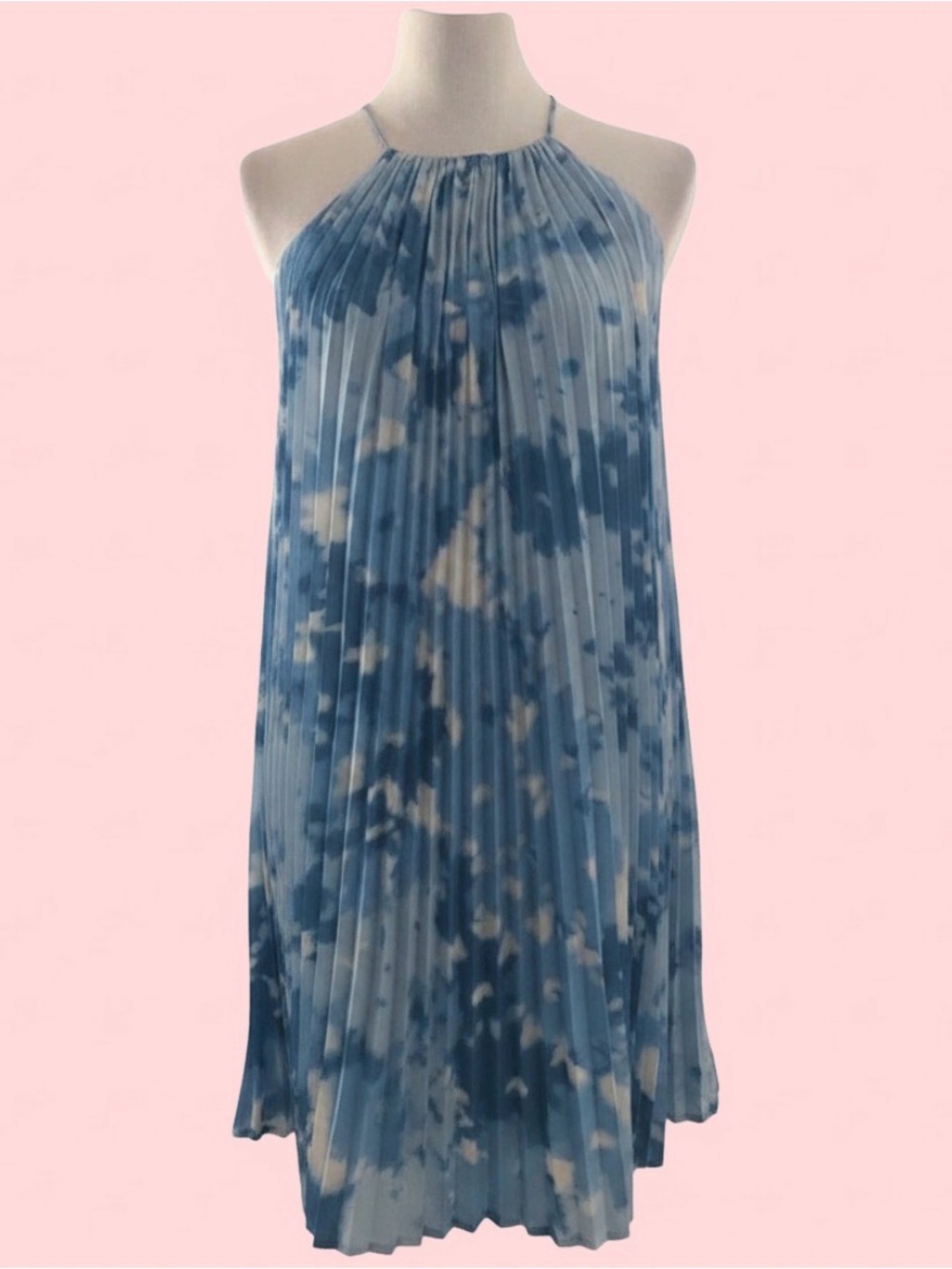 50% off! SUMMER SALE Calvin Klein Blue Pleated Sleeveless Swing Dress Sz 12